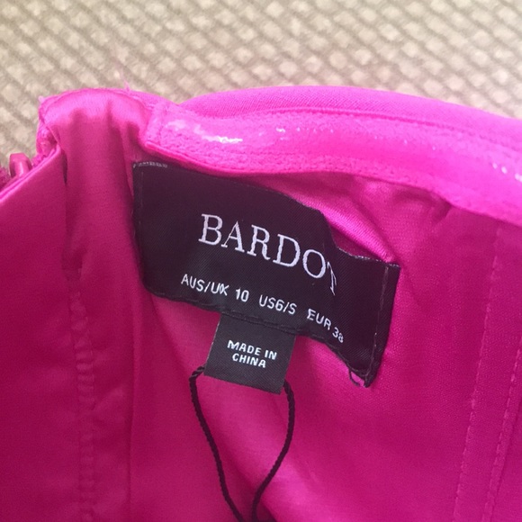 Bardot hot pink midi strapless dress NWT - Picture 3 of 6